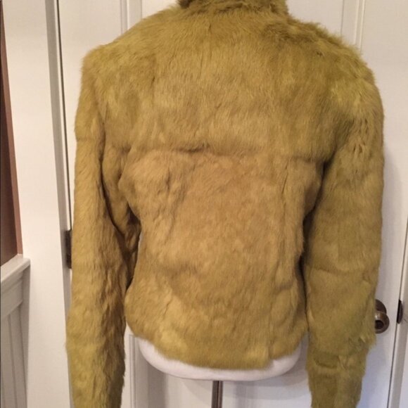 WILSONS LEATHER JACKET REVERSIBLE GREEN QUILTED & FUR COAT POCKETS Size S - Picture 6 of 8